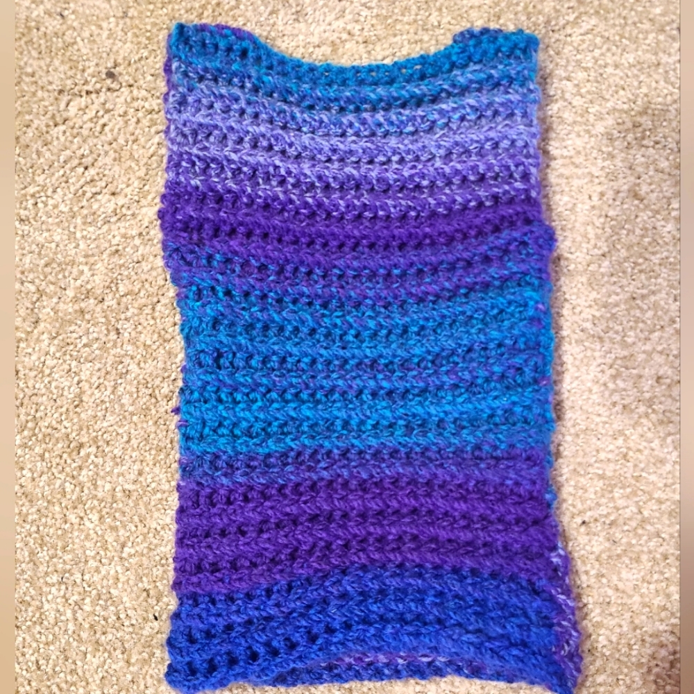 Crochet Blue and Purple Ombre Backless Crop Top Size XS